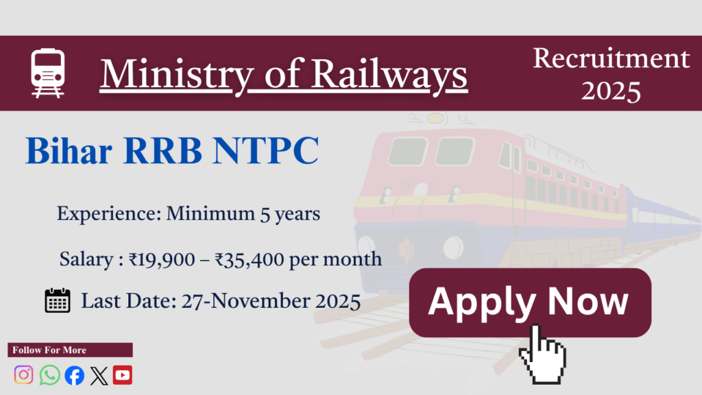 RRB NTPC Recruitment 2025-26