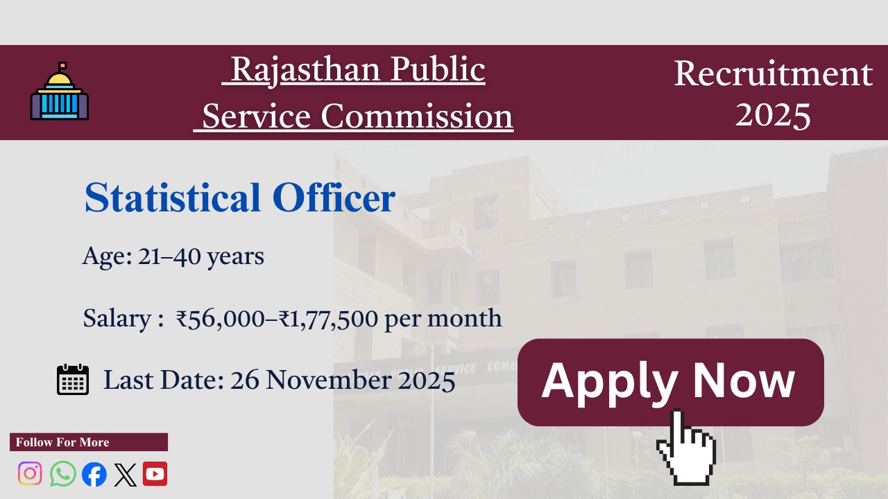RPSC Statistical Officer Recruitment 2025